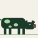 Minimalist illustration of a cattle silhouette beside a rising price chart